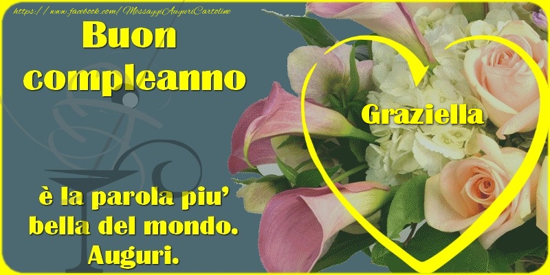 Buon Compleanno Graziella E La Parola Piu Bella Del Mondo Auguri Cartoline Di Compleanno Con Nome Graziella Cartolineconnomi Com